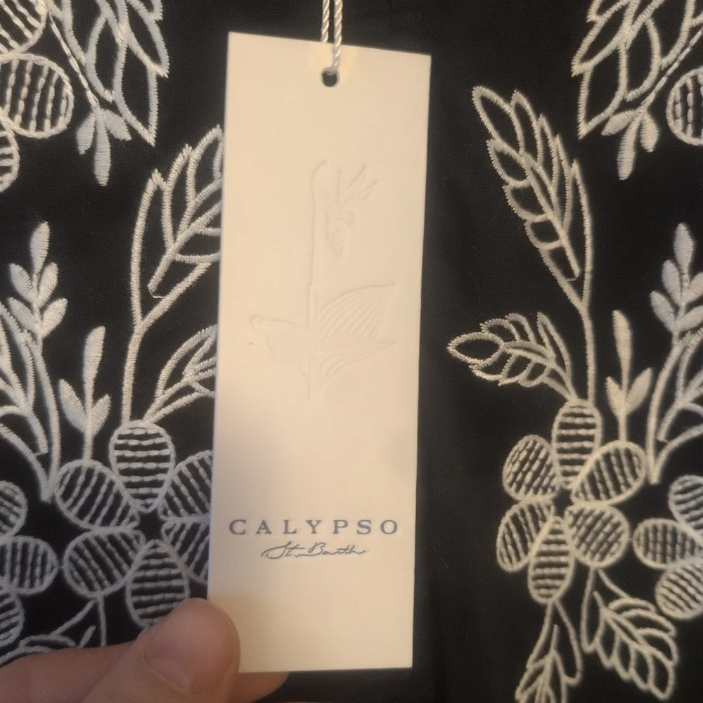 Calypso Black Embroidered Floral Top - Picture 4 of 6